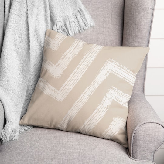 Neutral Zags Throw Pillow
